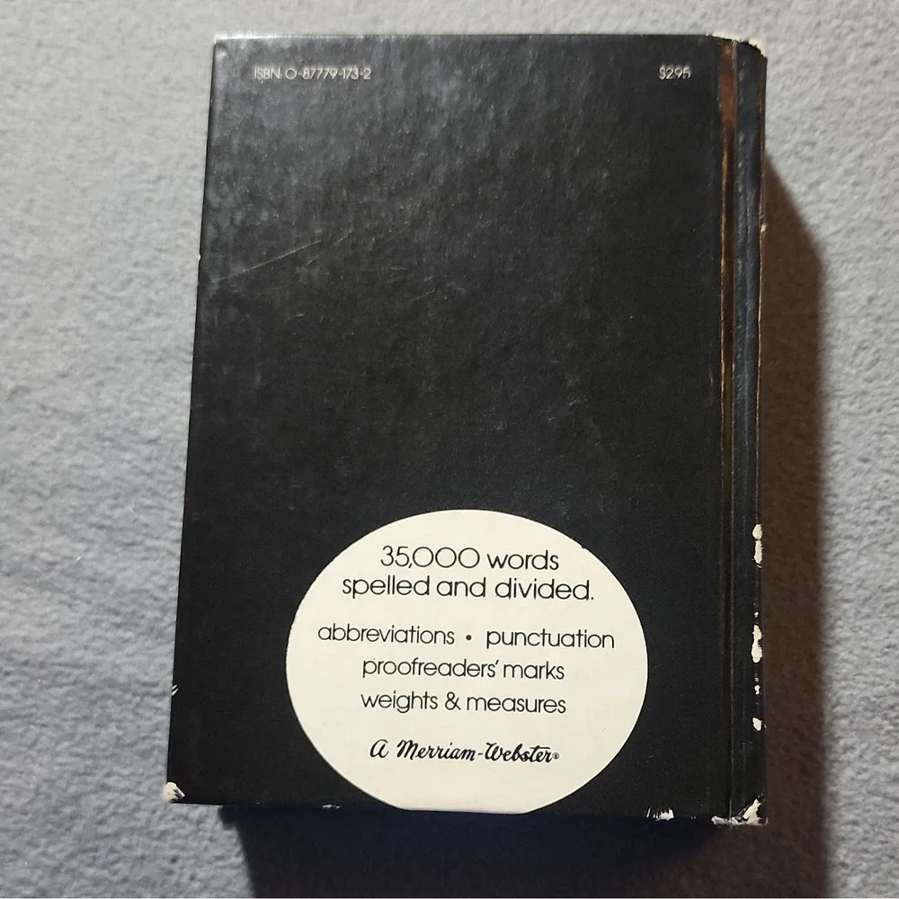 Webster's Instant Word Guide 35,000 Words Merriam-Webster Hardcover Dictionary
